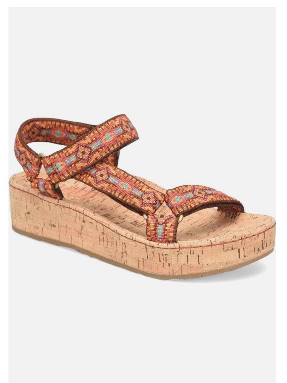 Born Sirena Burnt Orange Cork Platform Sandals Size 9.5